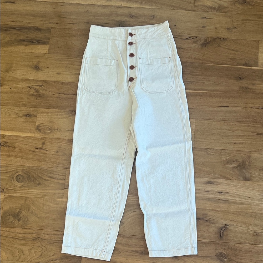 Caron Callahan | Chic Cream Button-Front Pants
